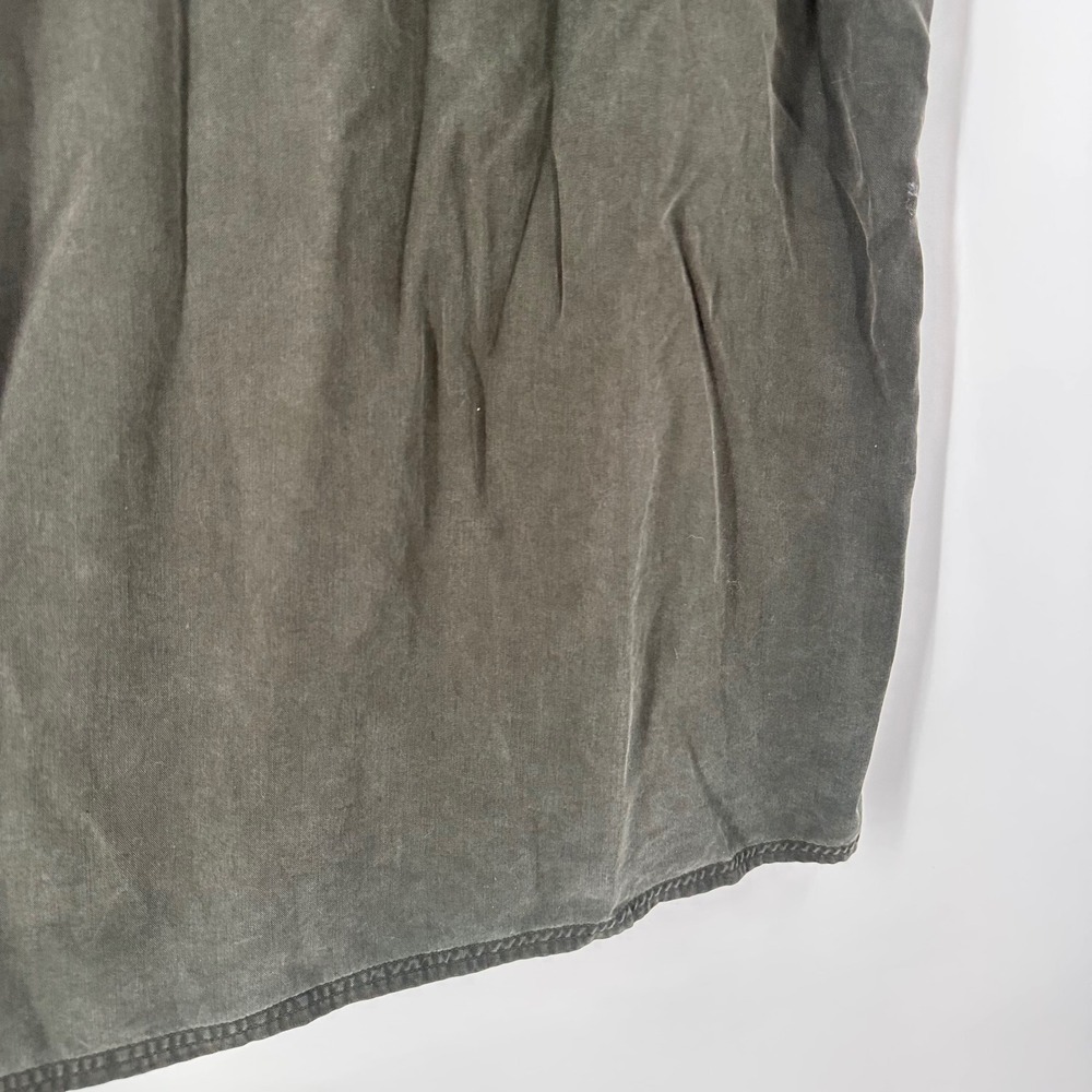Valerie Stevens Midi‎ Dress PL Lagan look Charcoal Gray Pinafore Bib Pockets - Picture 3 of 9